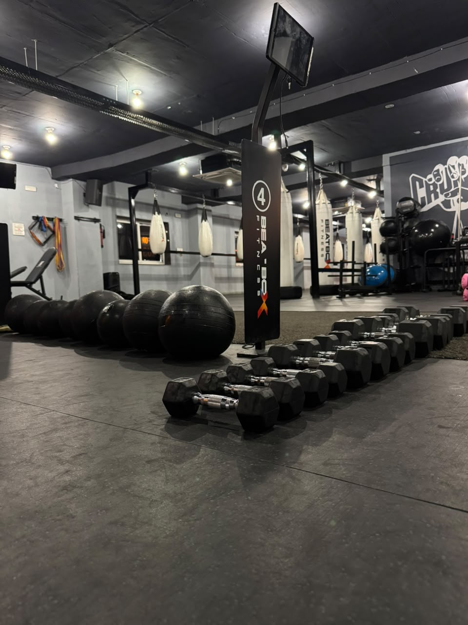 Heavy bag work circuit at BeatBox Fitness