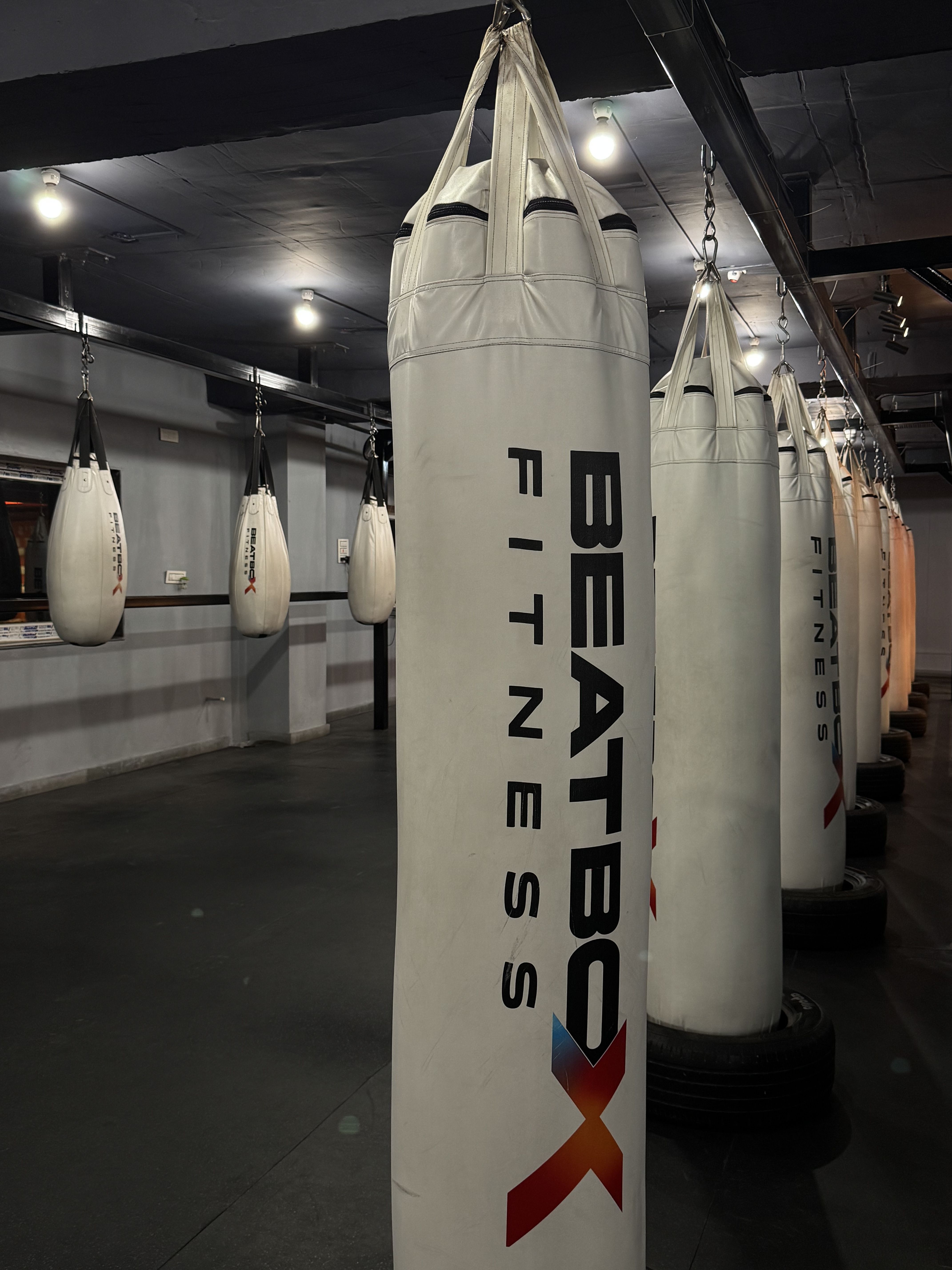 Group boxing class energy at BeatBox
